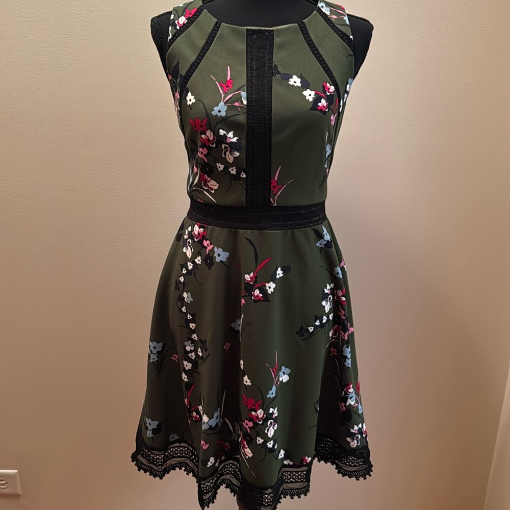 Green dress with flowers